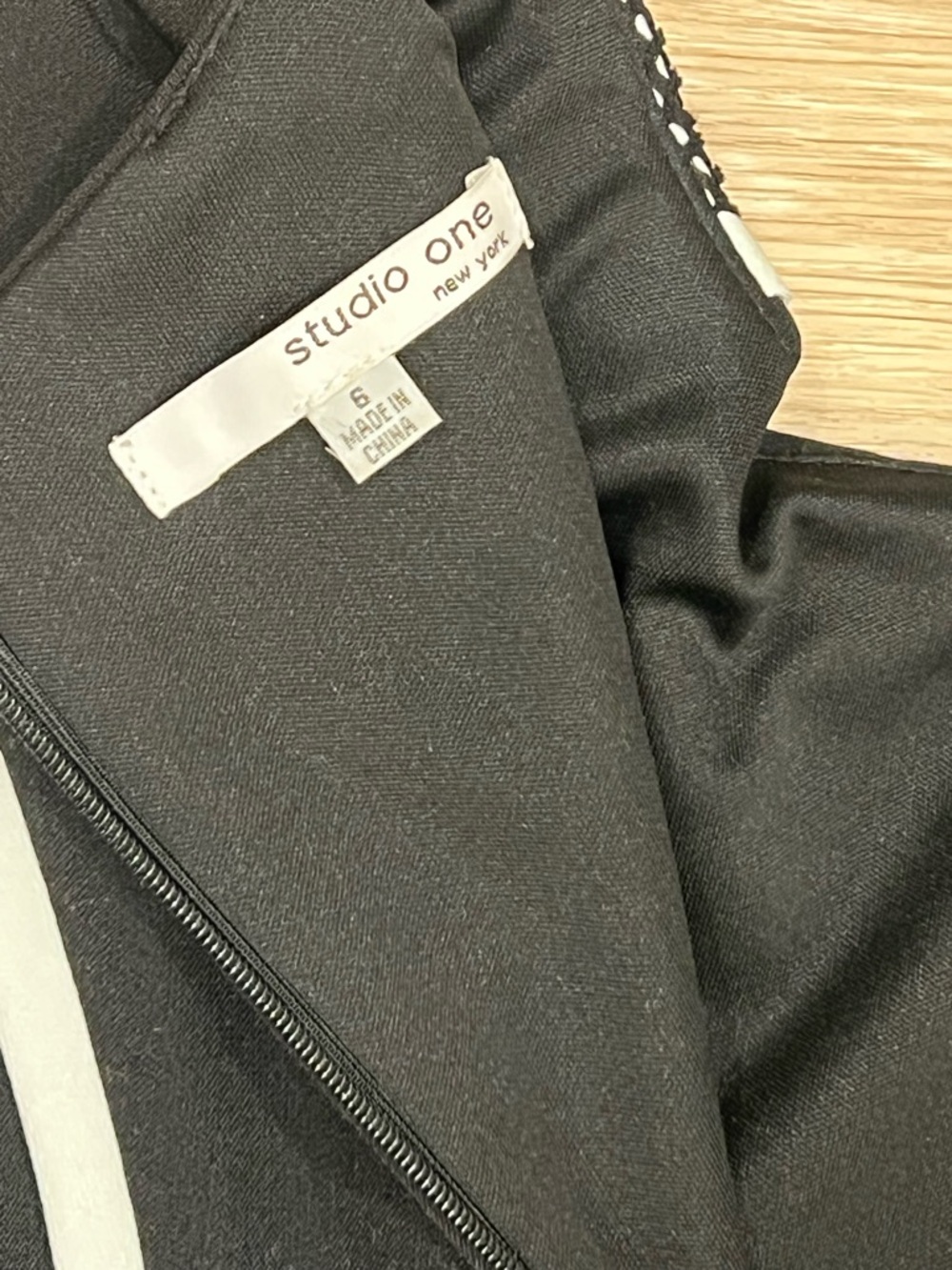 Studio One Black Midi Sheath Dress with White Trim - Picture 4 of 4